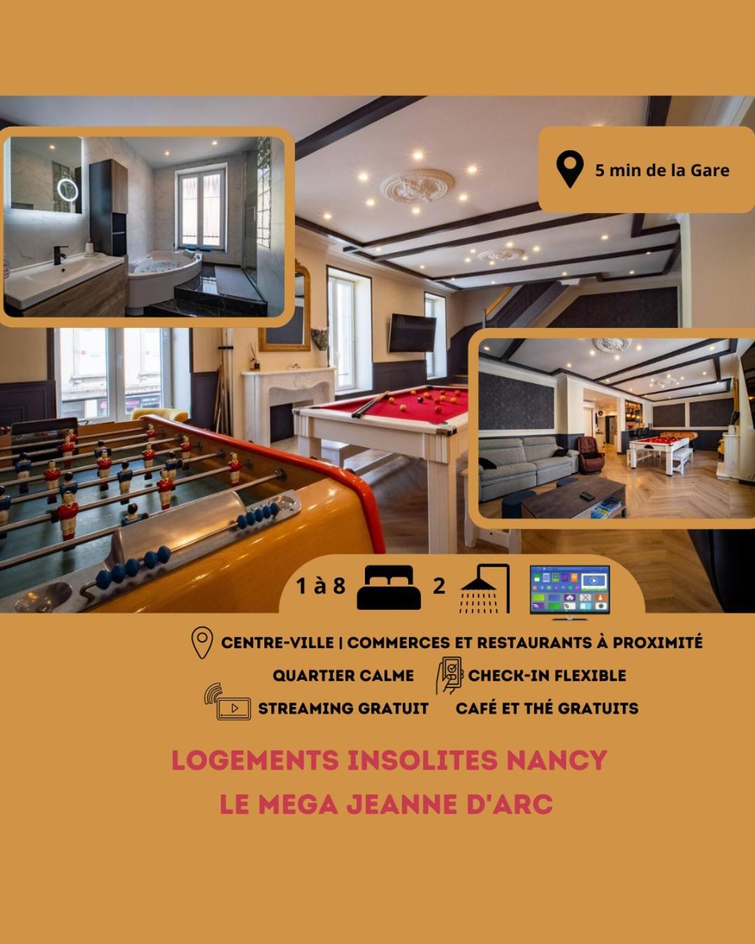 Mega Jeanne D'Arc Billard Baby Foot Logements Insolites Nancy Exterior photo